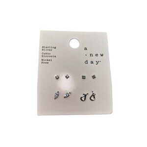 A New Day Sterling Silver Dainty Stud Earrings Nickel Free Nwt